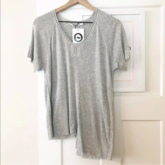 T ALEXANDER WANG Asymmetrical Hem Knit Top Sz M NEW - Picture 1 of 7